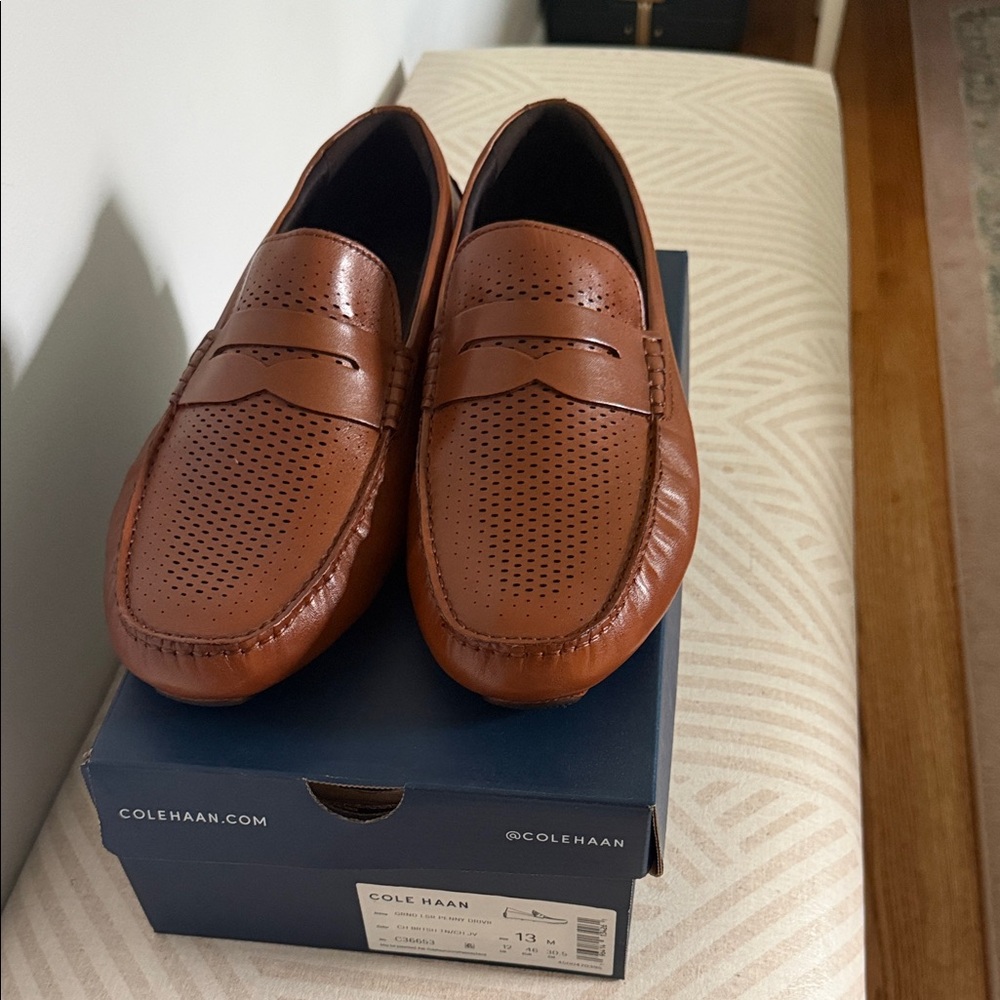 Cole Haan Men's Tan Leather Loafers